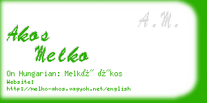 akos melko business card